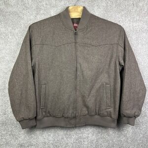Red Ranch Wear Brown Wool Blend Western‎ Bomber Jacket Size XL